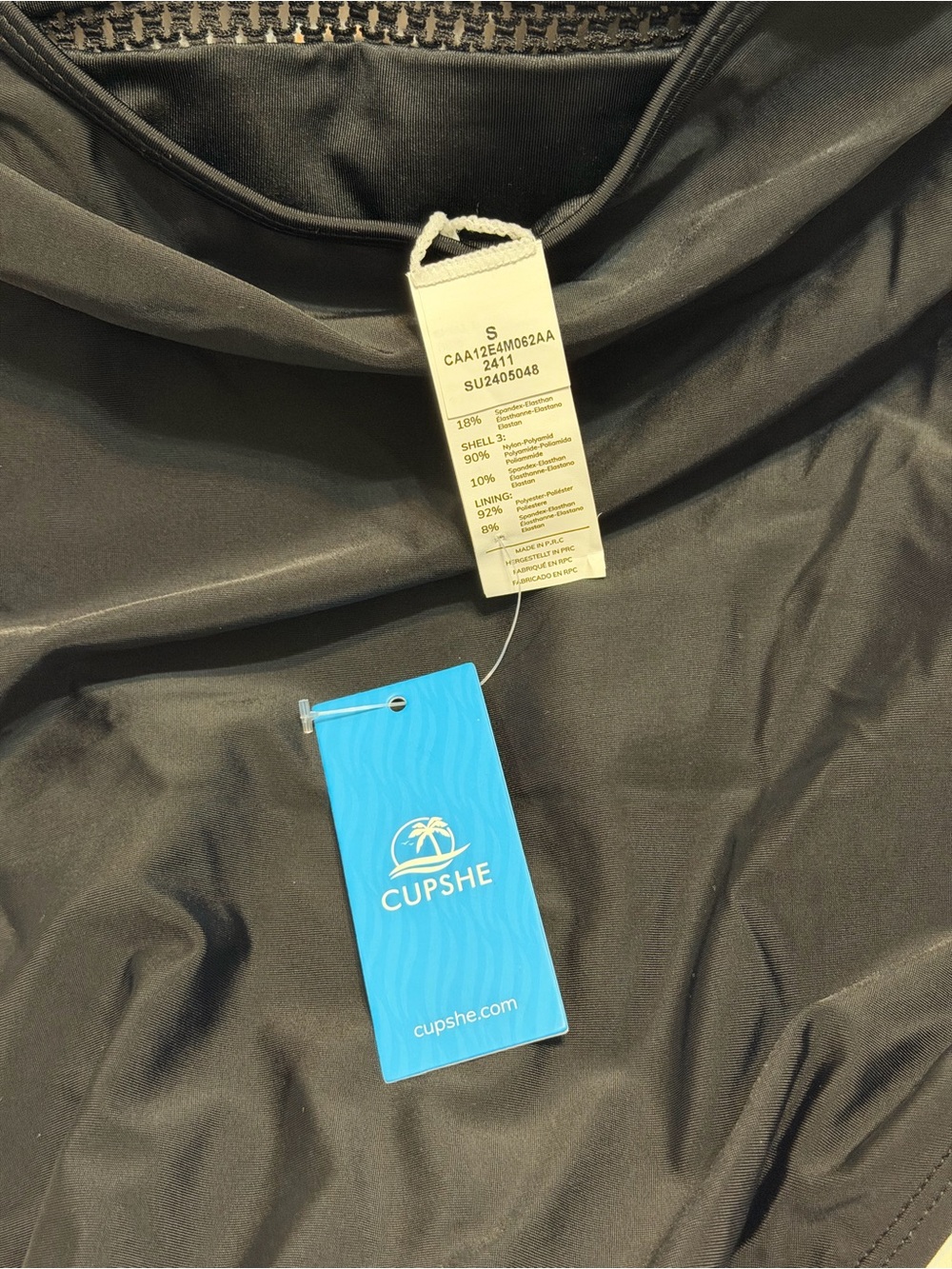 Cupshe Black Swimwear with Blue Hang Tag - Picture 2 of 3